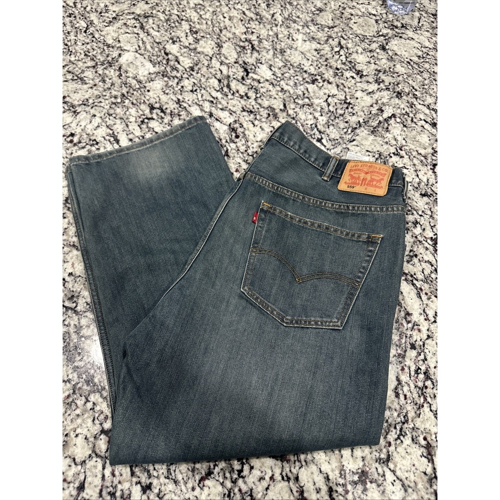 Levi's 559 Jeans Men's Size 44x29 Denim Relaxed Straight Leg Blue Jeans Grunge‎